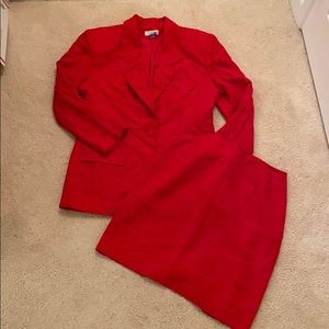 Red Ann Taylor skirt suit set